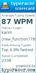 Scorecard for user new_function7785
