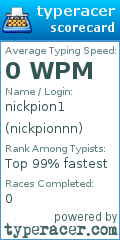 Scorecard for user nickpionnn