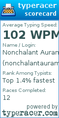 Scorecard for user nonchalantauramaxxer