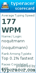 Scorecard for user noquitmann