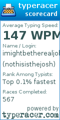 Scorecard for user nothisisthejosh