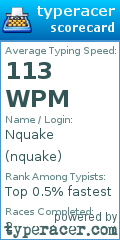 Scorecard for user nquake