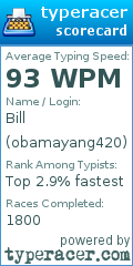 Scorecard for user obamayang420