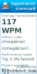 Scorecard for user omegabrain