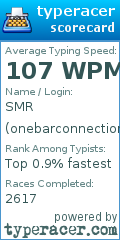 Scorecard for user onebarconnection