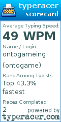 Scorecard for user ontogame