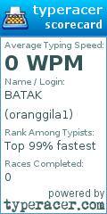 Scorecard for user oranggila1