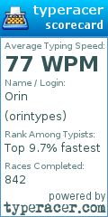 Scorecard for user orintypes