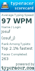 Scorecard for user osuf_j