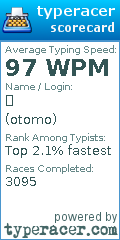Scorecard for user otomo