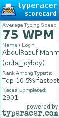 Scorecard for user oufa_joyboy