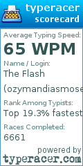 Scorecard for user ozymandiasmoses