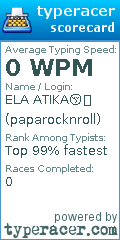 Scorecard for user paparocknroll