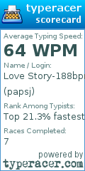 Scorecard for user papsj