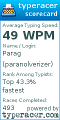 Scorecard for user paranolverizer