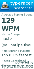 Scorecard for user paulpaulpaulpaul