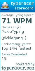 Scorecard for user picklegang_