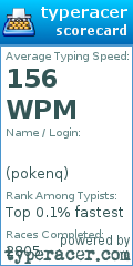 Scorecard for user pokenq