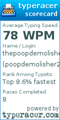 Scorecard for user poopdemolisher23