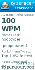 Scorecard for user poopoowpm