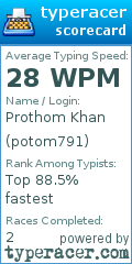 Scorecard for user potom791