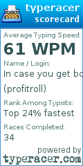 Scorecard for user profitroll