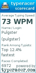 Scorecard for user pulgster