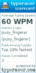 Scorecard for user pusy_fingerer