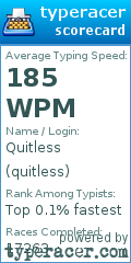 Scorecard for user quitless