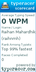 Scorecard for user raihnmh