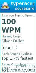 Scorecard for user rcanist