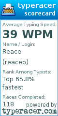 Scorecard for user reacep