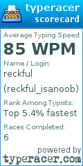 Scorecard for user reckful_isanoob