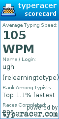 Scorecard for user relearningtotype