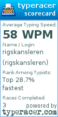 Scorecard for user rigskansleren