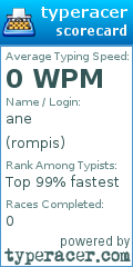 Scorecard for user rompis