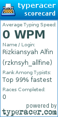 Scorecard for user rzknsyh_allfine