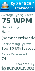 Scorecard for user samrichardsondev
