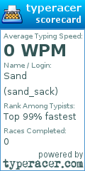 Scorecard for user sand_sack