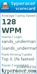 Scorecard for user sands_underman