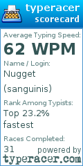 Scorecard for user sanguinis