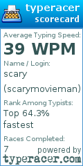 Scorecard for user scarymovieman