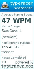 Scorecard for user scovert