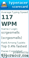 Scorecard for user scrgesmells