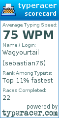 Scorecard for user sebastian76