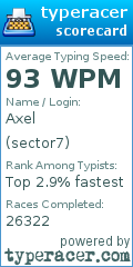 Scorecard for user sector7
