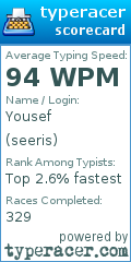 Scorecard for user seeris