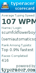 Scorecard for user semiautomaticsoysaucepacket
