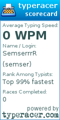 Scorecard for user semser