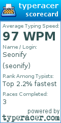 Scorecard for user seonify